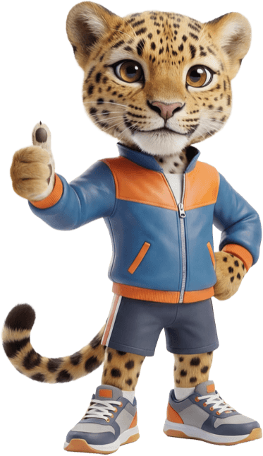 Byte the leopard cub, EdSpero.lk's maths mascot
